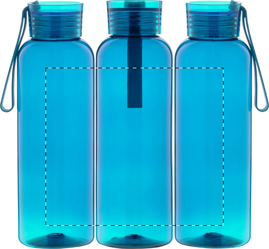 Resip RPET fľaša – light blue – tlačová plocha – Celoplošná potlač – rotačná sieťotlač