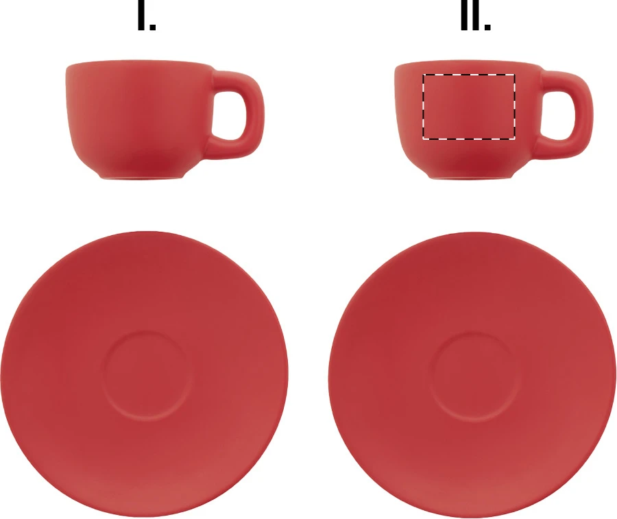 Caturra sada šálok na espresso – red – tlačová plocha – Šálka 2 - pre praváka