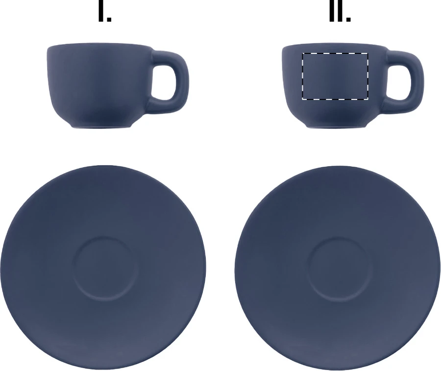 Caturra sada šálok na espresso – dark blue – tlačová plocha – Šálka 2 - pre praváka