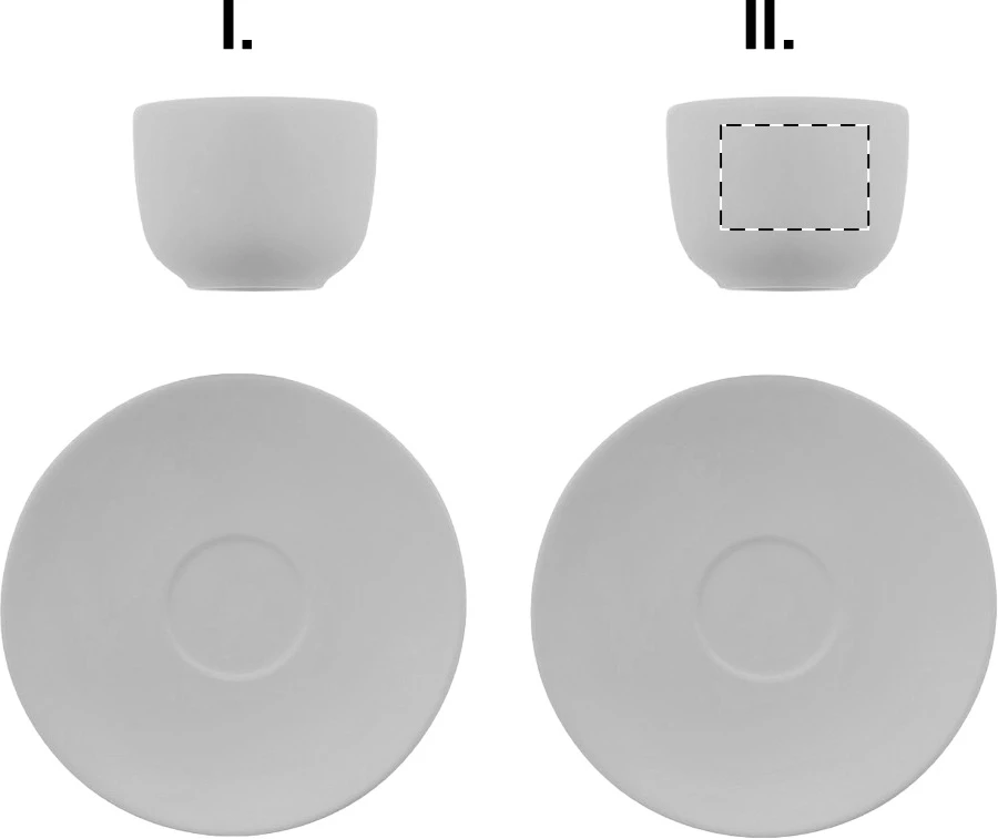 Caturra sada šálok na espresso – white – tlačová plocha – Šálka 2 - naproti uchu