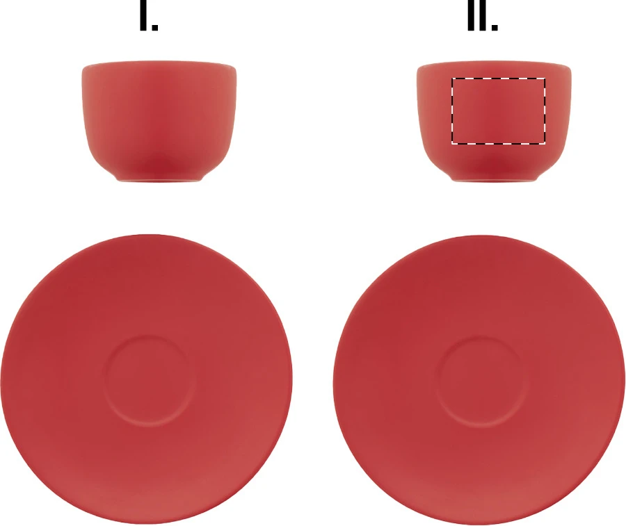 Caturra sada šálok na espresso – red – tlačová plocha – Šálka 2 - naproti uchu