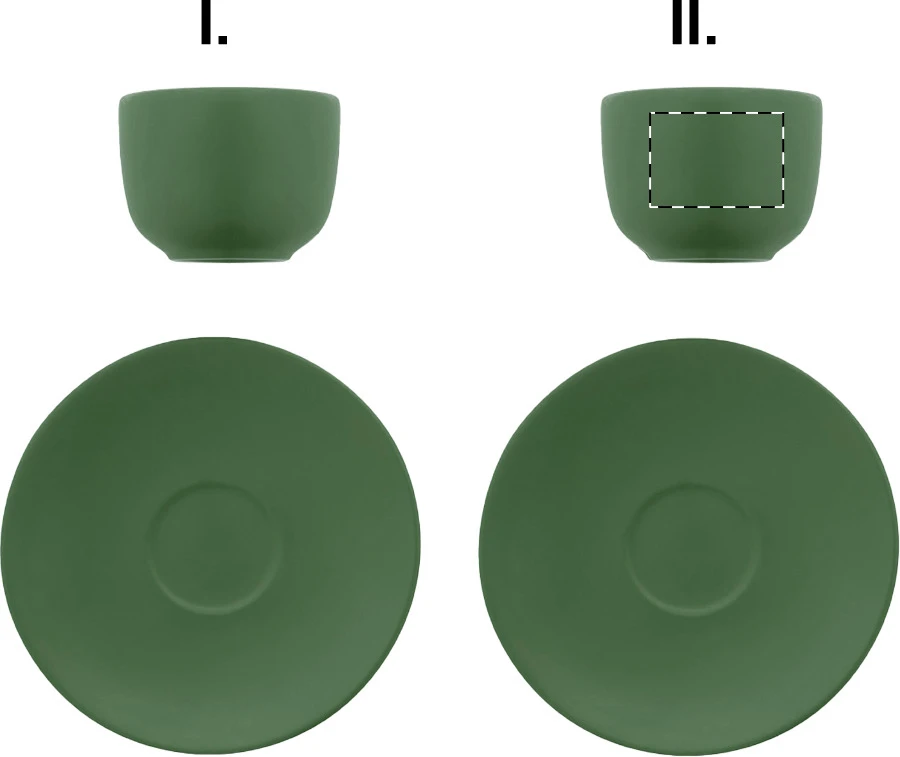 Caturra sada šálok na espresso – green – tlačová plocha – Šálka 2 - naproti uchu