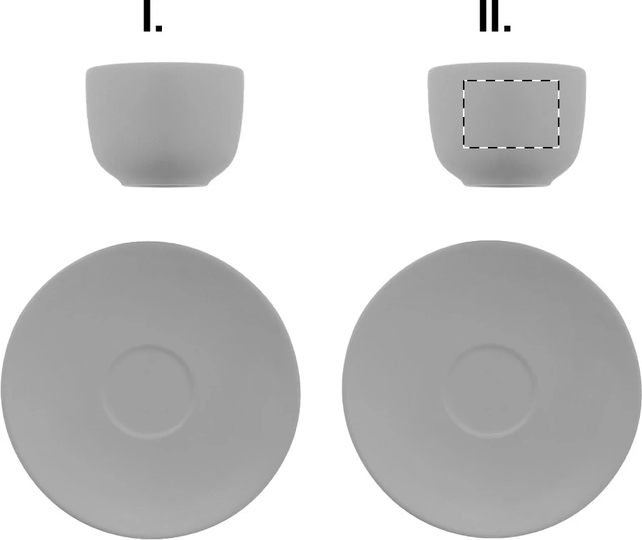 Caturra sada šálok na espresso – grey – tlačová plocha – Šálka 2 - naproti uchu