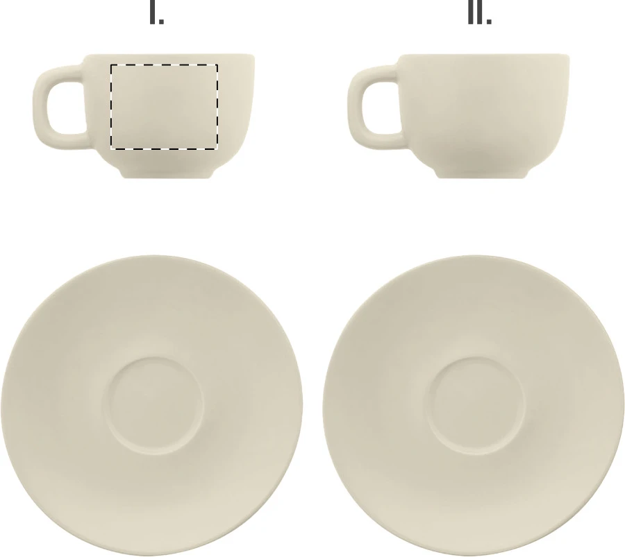 Caturra Plus sada šálok na cappuccino – natural – tlačová plocha – Šálka 1 - pre ľaváka