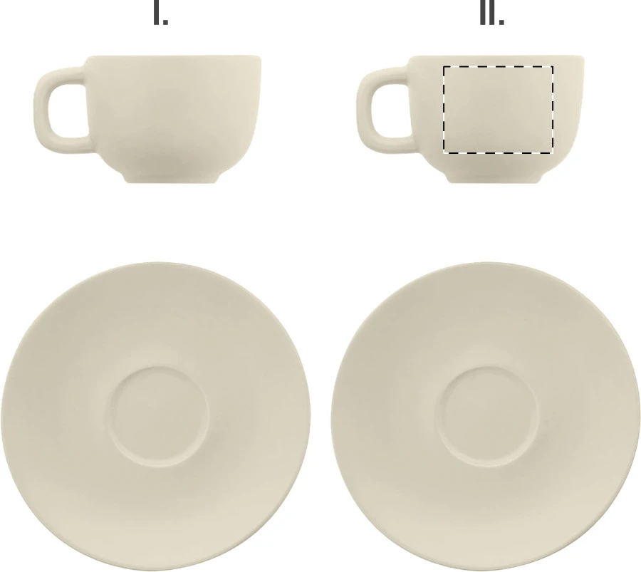 Caturra Plus sada šálok na cappuccino – natural – tlačová plocha – Šálka 2 - pre ľaváka