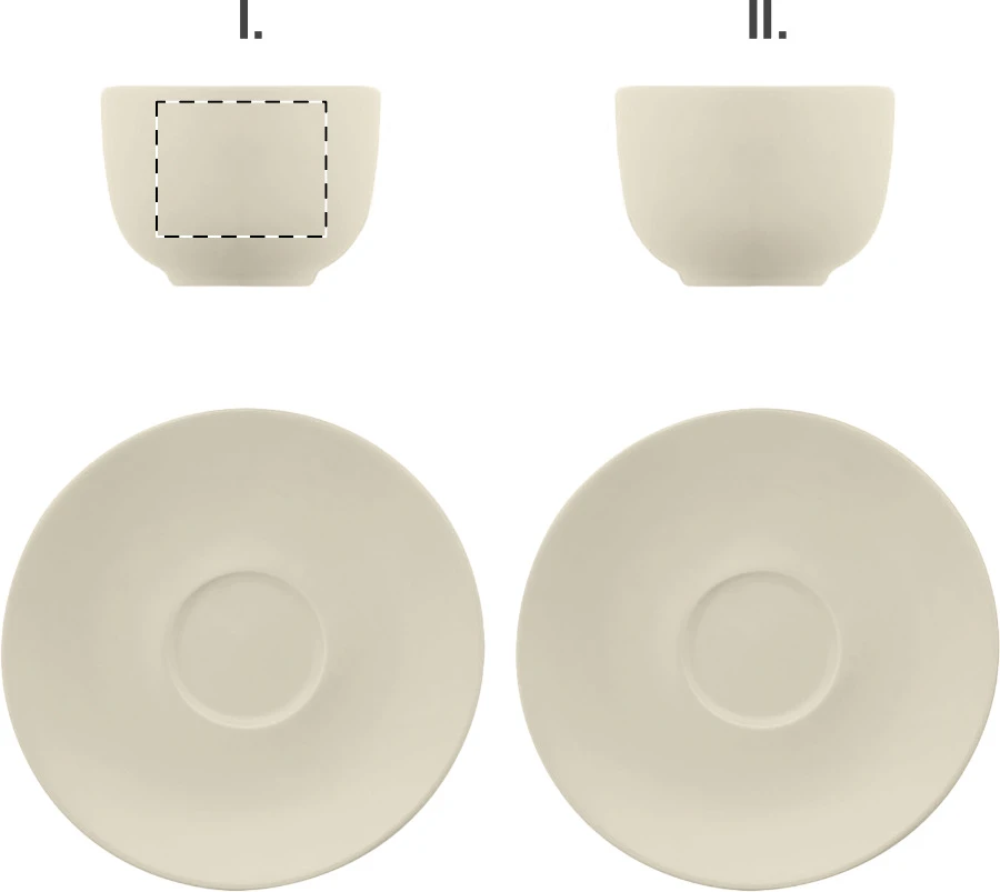 Caturra Plus sada šálok na cappuccino – natural – tlačová plocha – Šálka 1 - naproti uchu