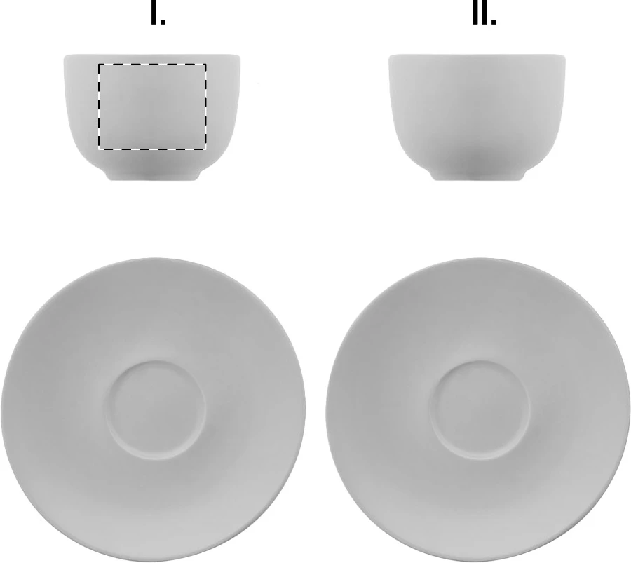 Caturra Plus sada šálok na cappuccino – white – tlačová plocha – Šálka 1 - naproti uchu