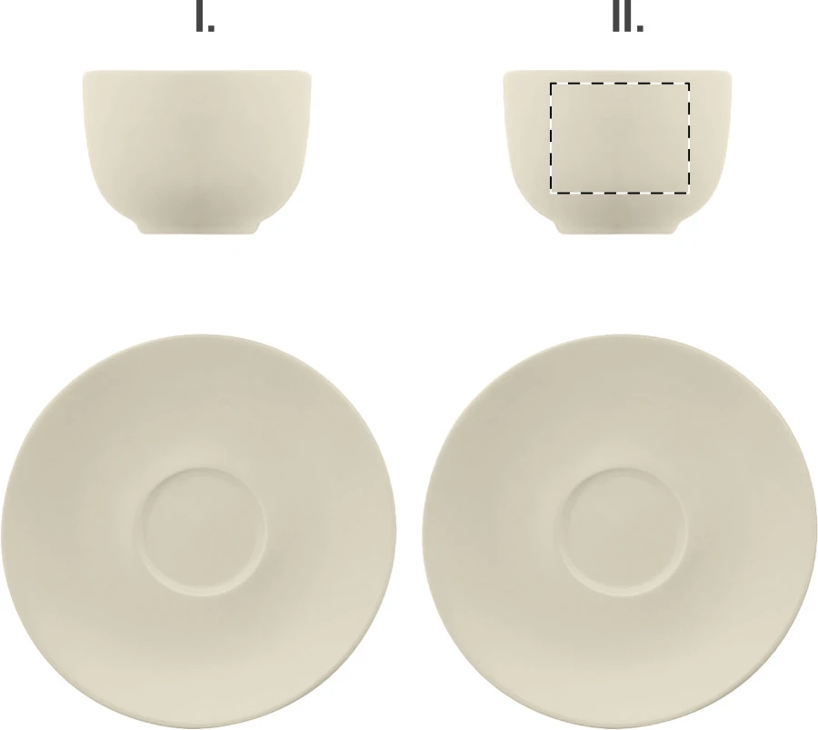 Caturra Plus sada šálok na cappuccino – natural – tlačová plocha – Šálka 2 - naproti uchu