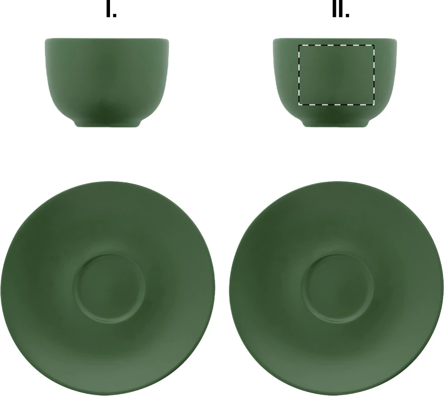 Caturra Plus sada šálok na cappuccino – green – tlačová plocha – Šálka 2 - naproti uchu