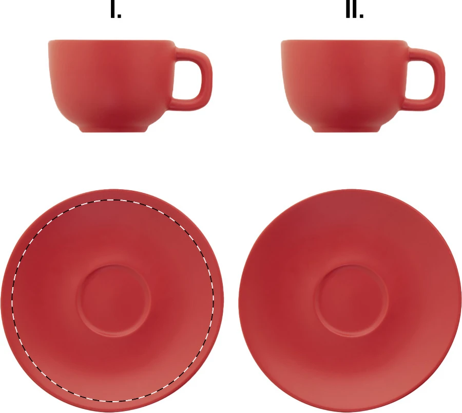 Caturra Plus sada šálok na cappuccino – red – tlačová plocha – Podšálka 1