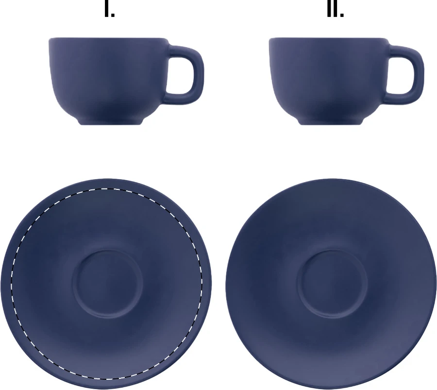 Caturra Plus sada šálok na cappuccino – dark blue – tlačová plocha – Podšálka 1