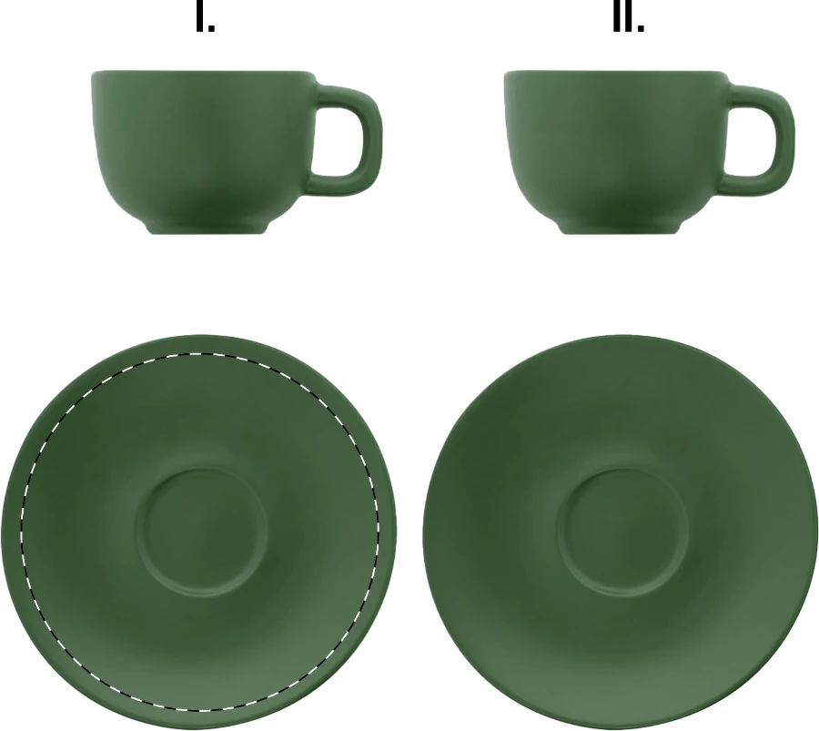 Caturra Plus sada šálok na cappuccino – green – tlačová plocha – Podšálka 1