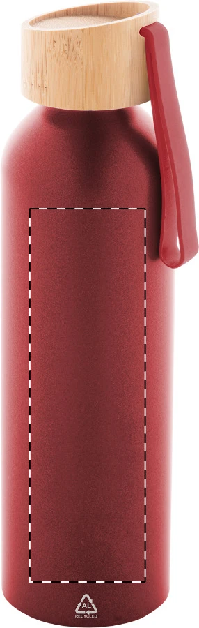 Ralusip Plus fľaša z recyklovaného hliníka – red – tlačová plocha – Predná strana