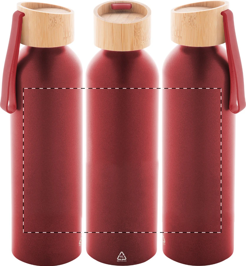 Ralusip Plus fľaša z recyklovaného hliníka – red – tlačová plocha – Obal