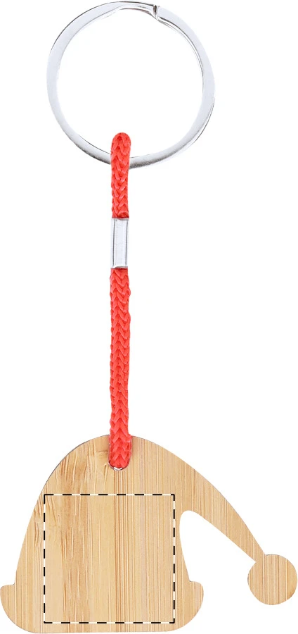 Kymor vianočná kľúčenka, Santa čiapka – natural – tlačová plocha – Predná strana