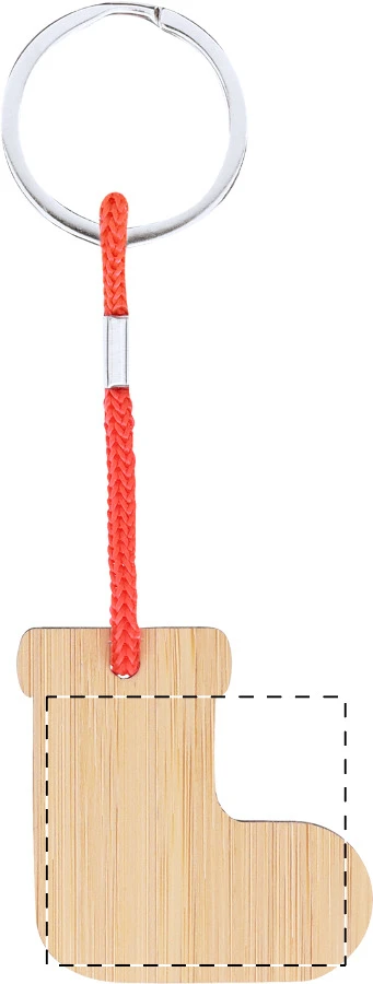 Kymor vianočná kľúčenka, Santa čiapka – natural – tlačová plocha – Predná strana