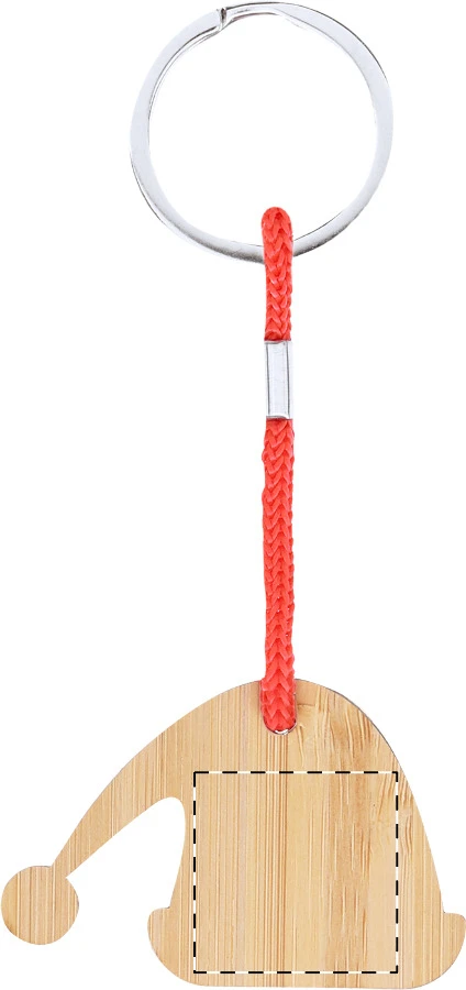 Kymor vianočná kľúčenka, Santa čiapka – natural – tlačová plocha – Zadná strana