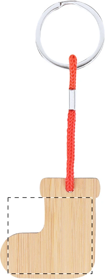 Kymor vianočná kľúčenka, Santa čiapka – natural – tlačová plocha – Zadná strana