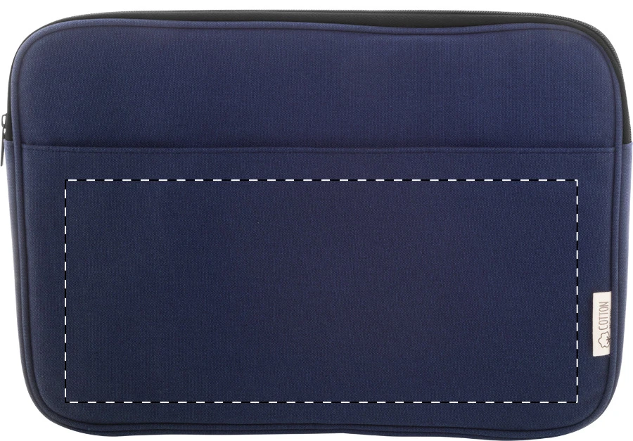 Rebyss Comp taška na notebook z recyklovaného plátna – dark blue – tlačová plocha – Vrecko