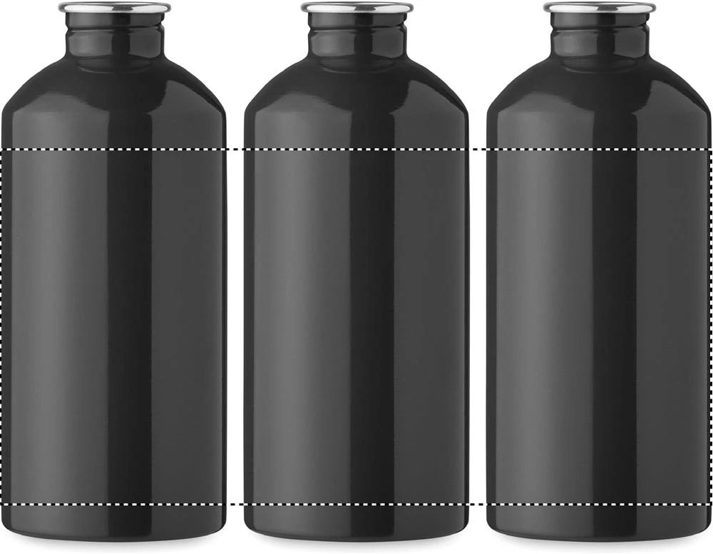 Jednostenná fľaša 500 ml REMID MOSS – černá – tlačová plocha – Dookola 360°