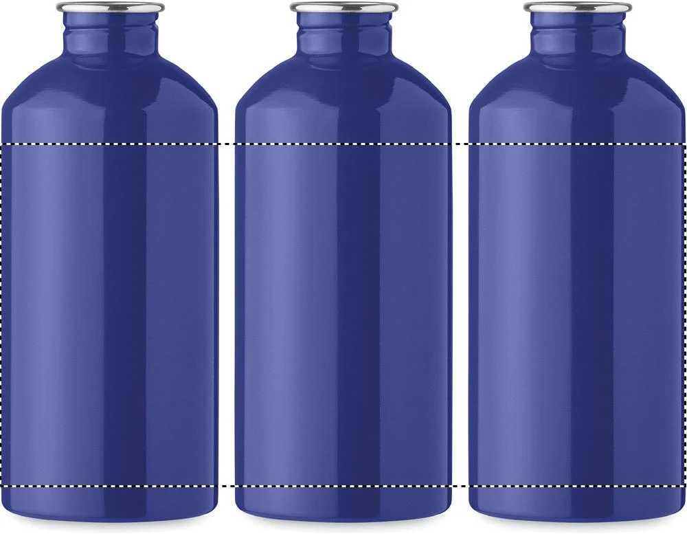 Jednostenná fľaša 500 ml REMID MOSS – modrá – tlačová plocha – Dookola 360°