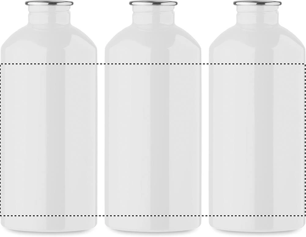 Jednostenná fľaša 500 ml REMID MOSS – bílá – tlačová plocha – Dookola 360°
