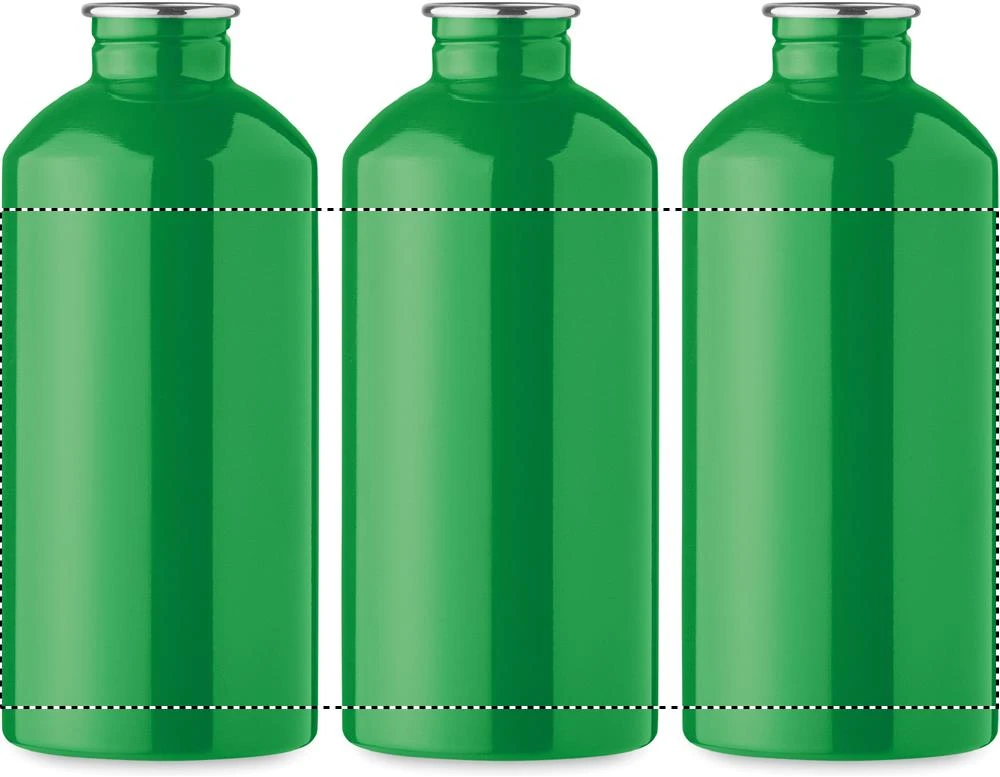 Jednostenná fľaša 500 ml REMID MOSS – zelená – tlačová plocha – Dookola 360°