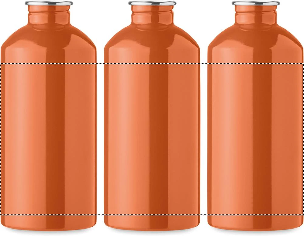 Jednostenná fľaša 500 ml REMID MOSS – oranžová – tlačová plocha – Dookola 360°