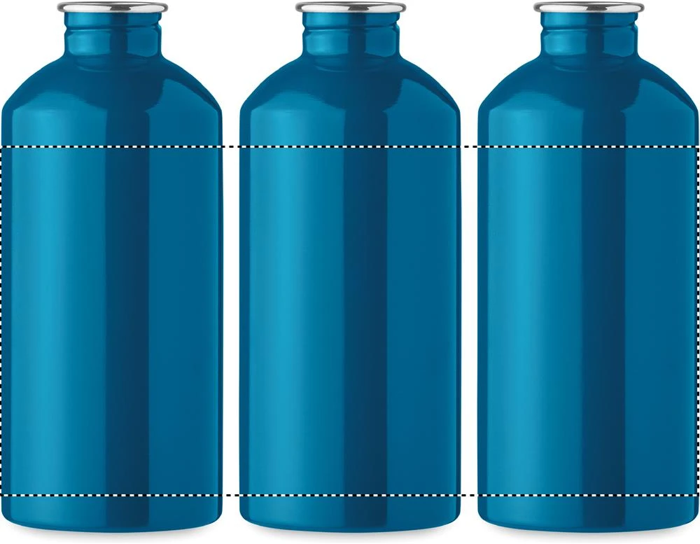 Jednostenná fľaša 500 ml REMID MOSS – tyrkysová – tlačová plocha – Dookola 360°