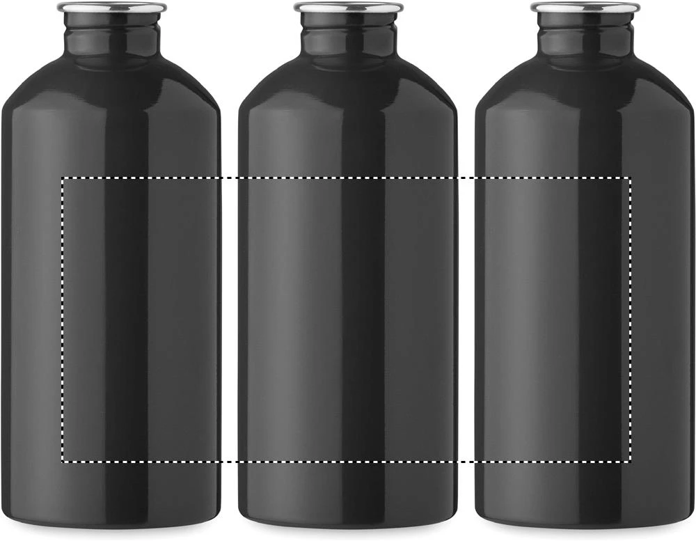 Jednostenná fľaša 500 ml REMID MOSS – černá – tlačová plocha – Dookola (rotačná sieťotlač)