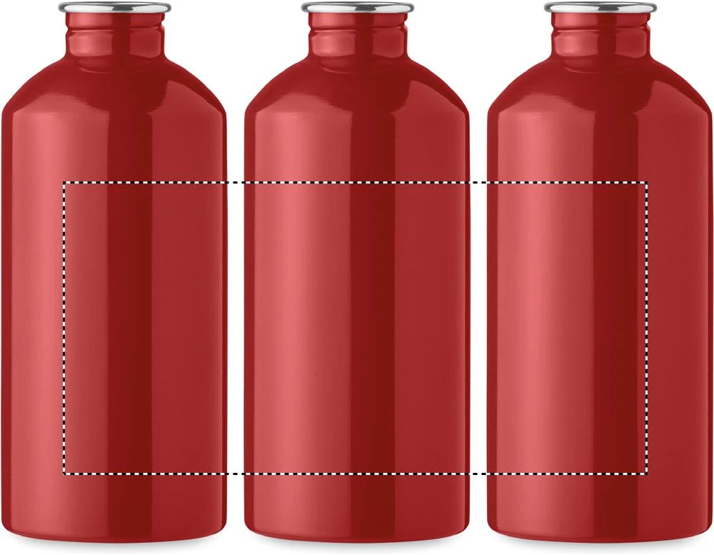Jednostenná fľaša 500 ml REMID MOSS – červená – tlačová plocha – Dookola (rotačná sieťotlač)