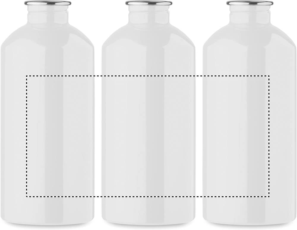 Jednostenná fľaša 500 ml REMID MOSS – bílá – tlačová plocha – Dookola (rotačná sieťotlač)
