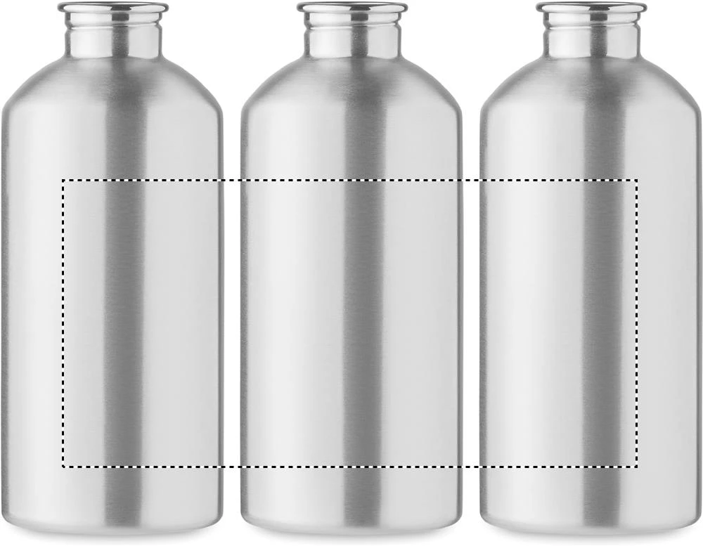 Jednostenná fľaša 500 ml REMID MOSS – matná stříbrná – tlačová plocha – Dookola (rotačná sieťotlač)