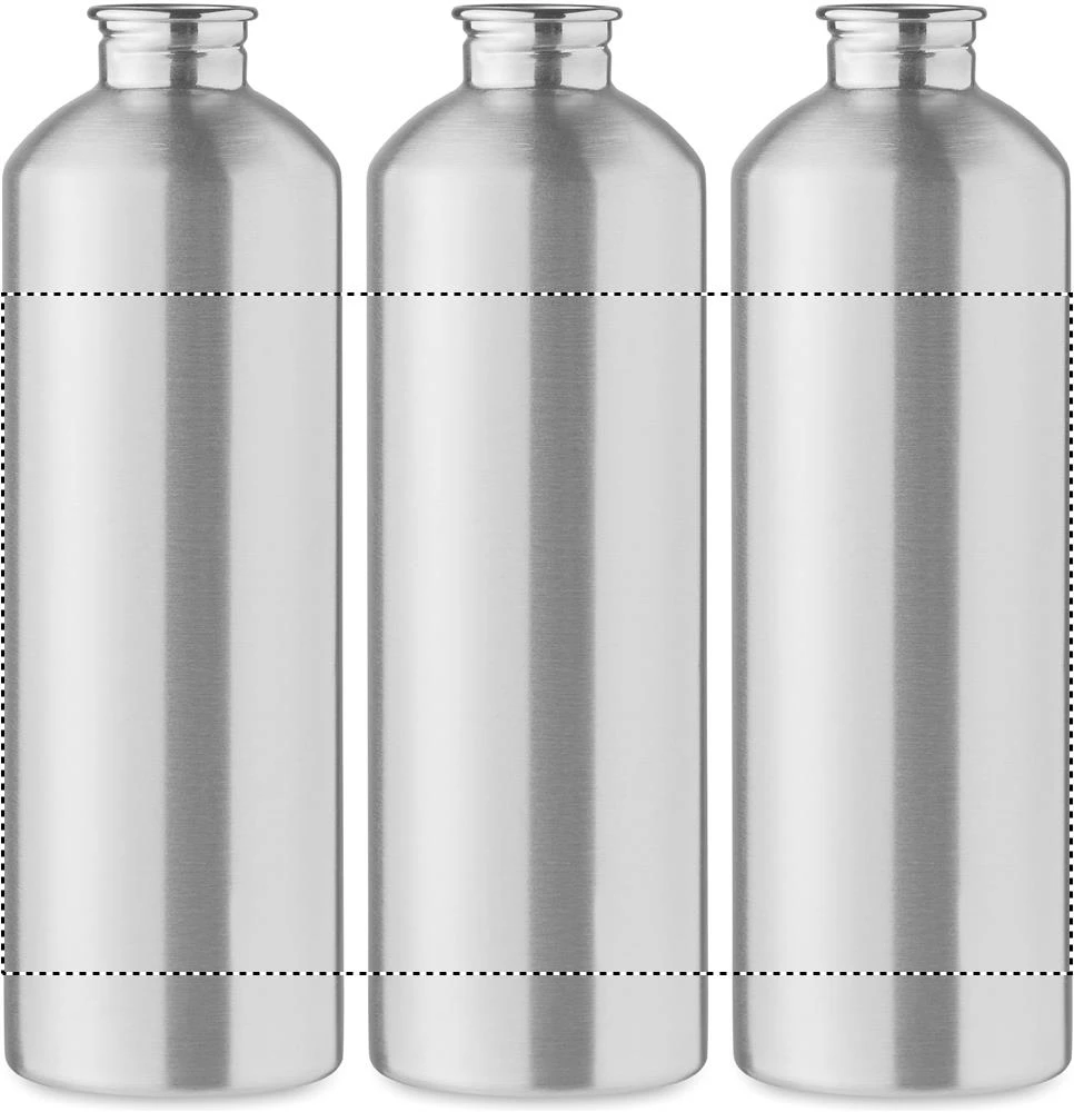 Jednostenná fľaša 750 ml REBIG MOSS – matná stříbrná – tlačová plocha – 360 LASER