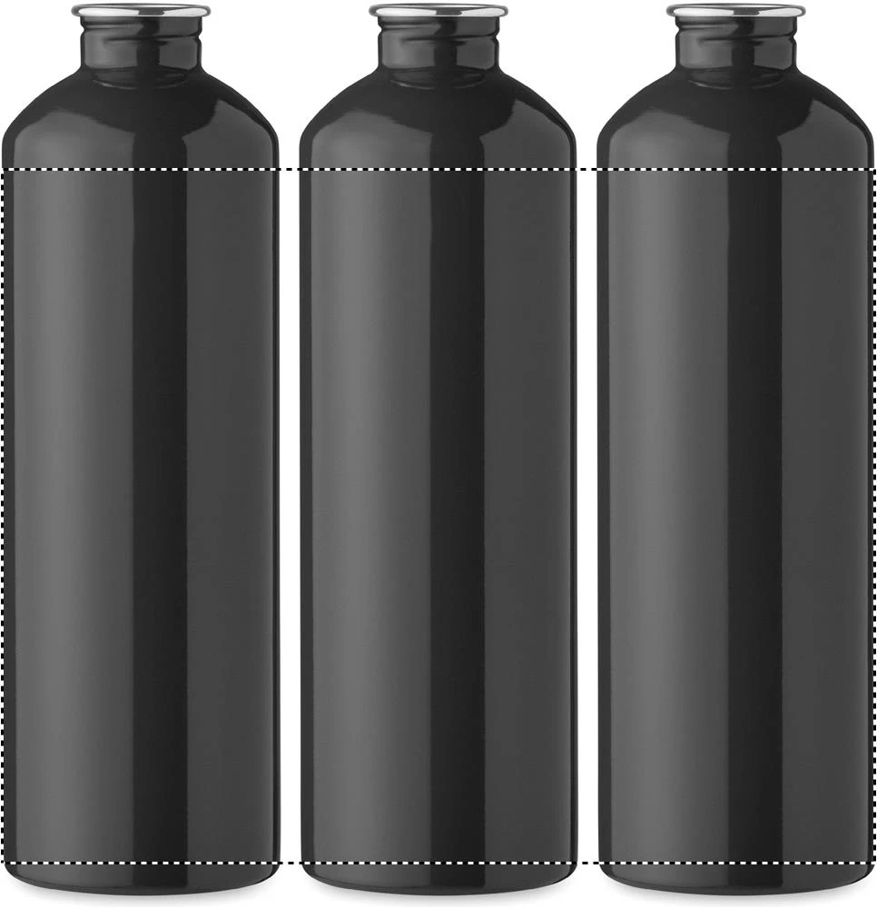 Jednostenná fľaša 750 ml REBIG MOSS – černá – tlačová plocha – Dookola 360° – digitálna tlač