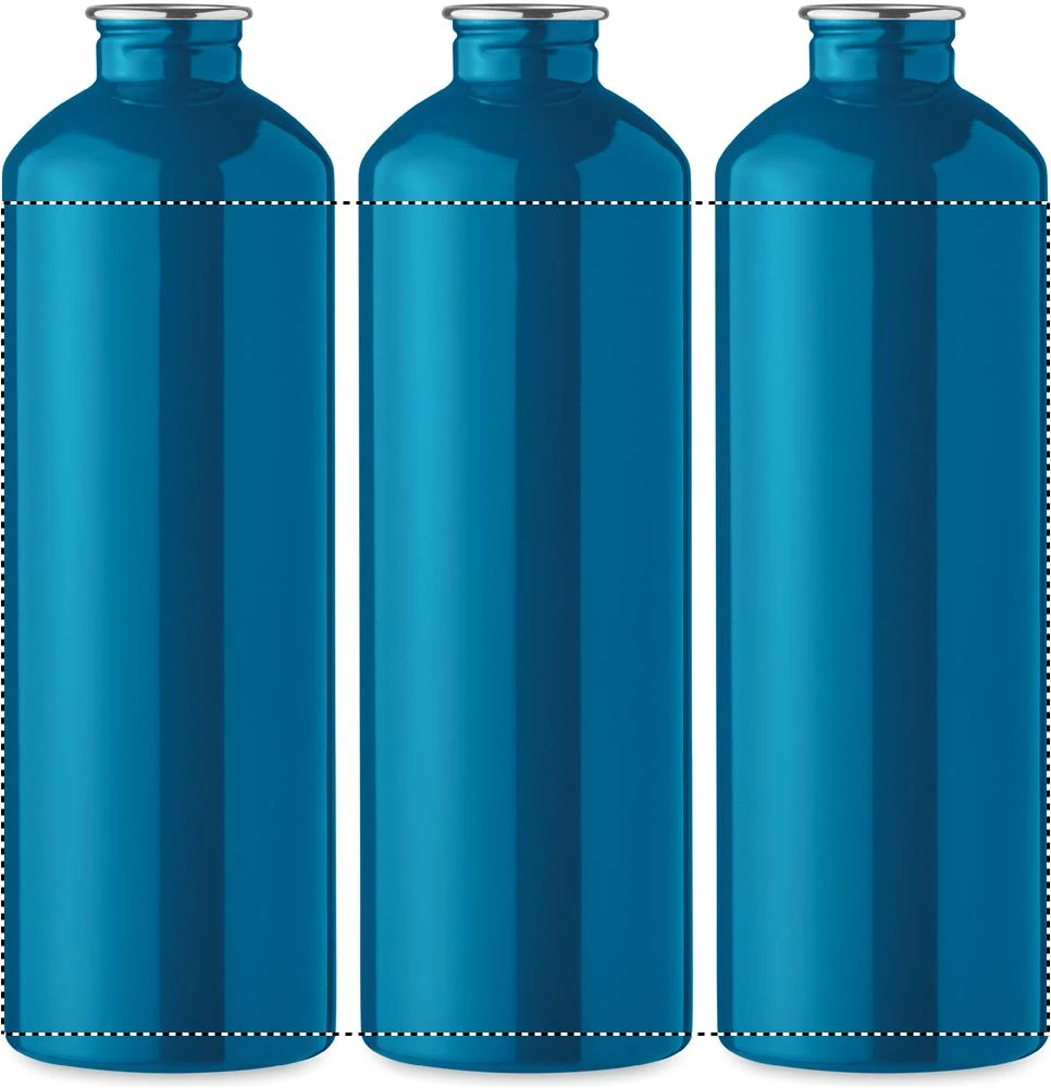 Jednostenná fľaša 750 ml REBIG MOSS – tyrkysová – tlačová plocha – Dookola 360° – digitálna tlač