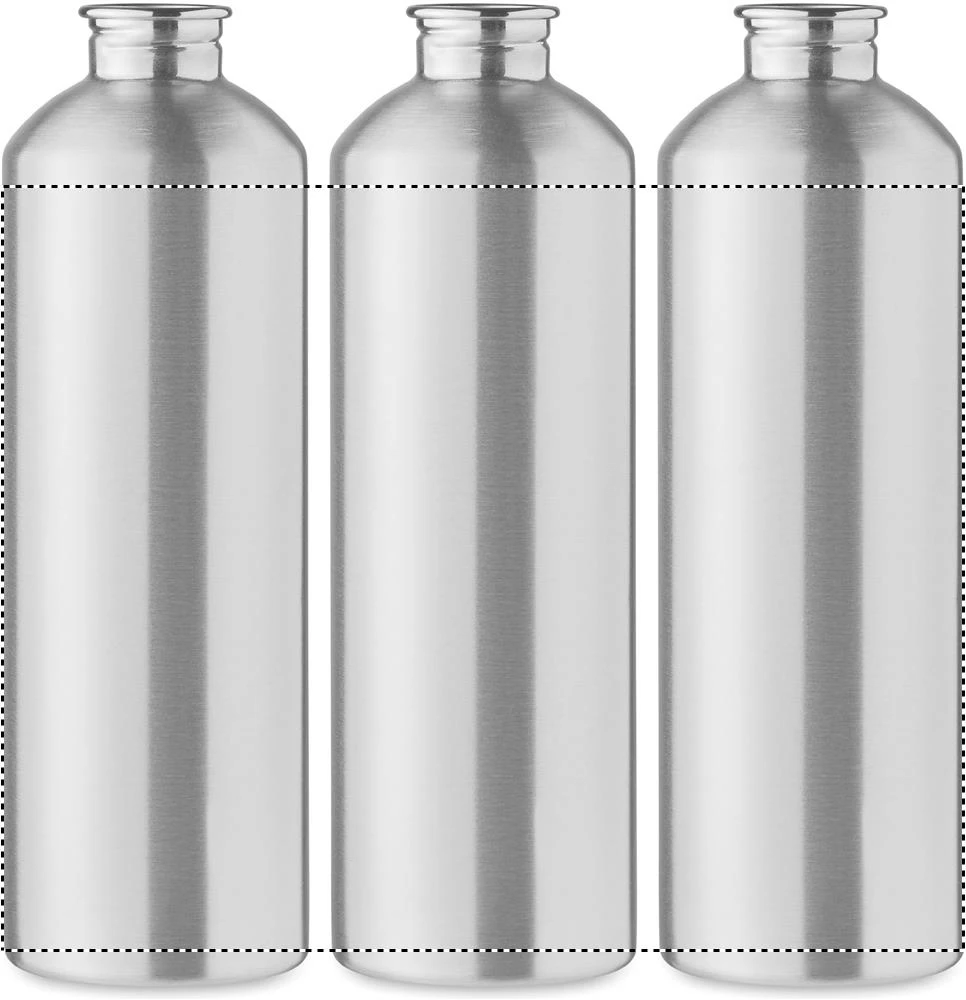Jednostenná fľaša 750 ml REBIG MOSS – matná stříbrná – tlačová plocha – Dookola 360° – digitálna tlač