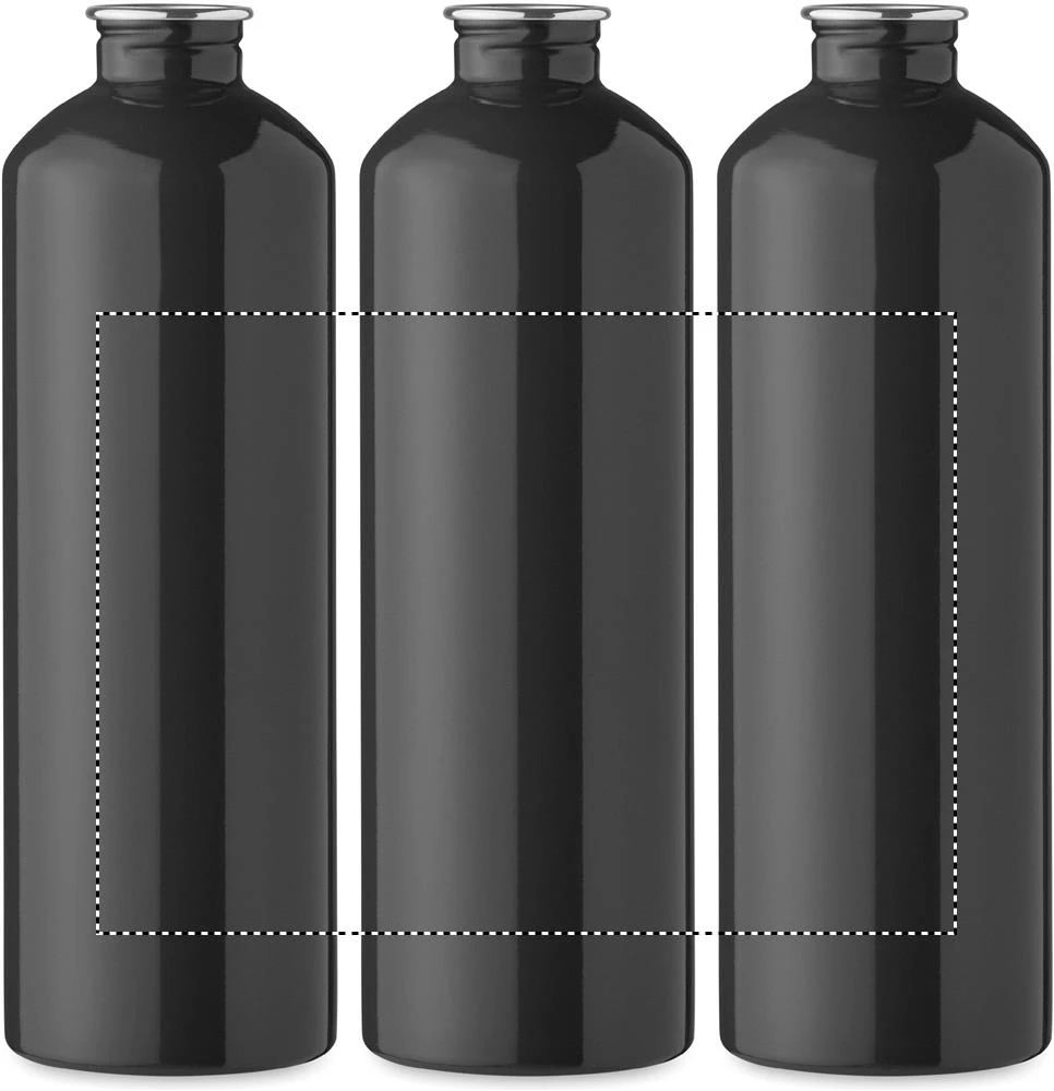 Jednostenná fľaša 750 ml REBIG MOSS – černá – tlačová plocha – Dookola (rotačná sieťotlač)