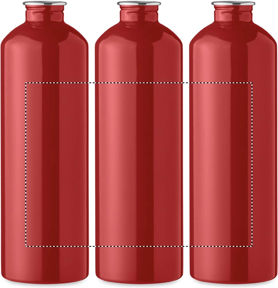 Jednostenná fľaša 750 ml REBIG MOSS – červená – tlačová plocha – Dookola (rotačná sieťotlač)