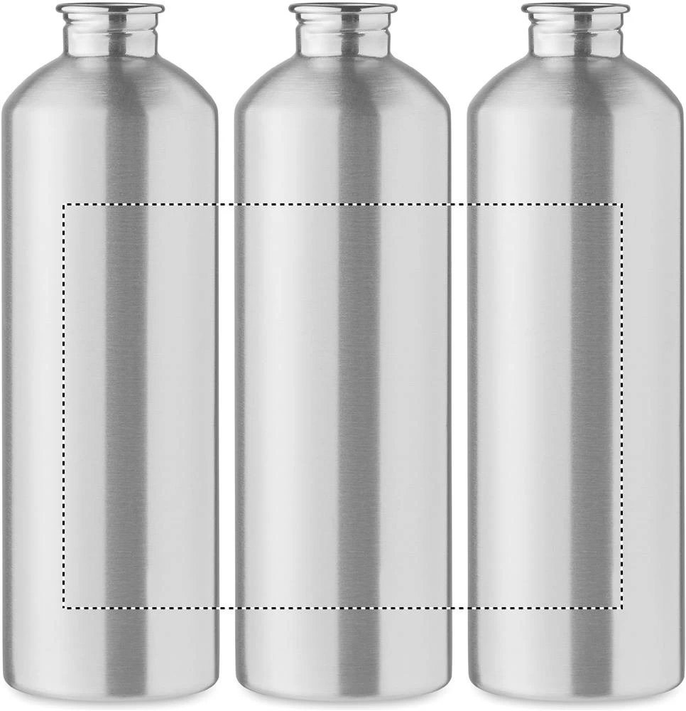 Jednostenná fľaša 750 ml REBIG MOSS – matná stříbrná – tlačová plocha – Dookola (rotačná sieťotlač)