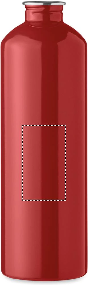 Jednostenná fľaša 750 ml REBIG MOSS – červená – tlačová plocha – Predná strana