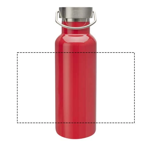 Fľaša na vodu 500 ml Thor – červená – tlačová plocha – Po obvode