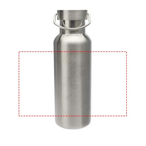 Fľaša na vodu 500 ml Thor – stříbrná – tlačová plocha – Po obvode