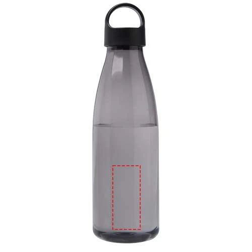 Fľaša na vodu z recyklovaného plastu s objemom 800 ml Bergen – černá – tlačová plocha – Predná strana