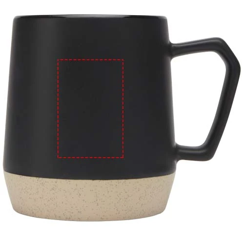 Keramický hrnček s objemom 300 ml s matným povrchom Dolce – černá – tlačová plocha – Predná strana