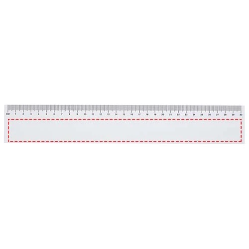 Recyklované lepiace papieriky Sticky-Mate® s vytlačeným 30 cm pravítkom – bílá – tlačová plocha – Listy (na šířku s lepidlem nahoře)