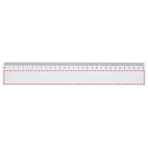 Recyklované lepiace papieriky Sticky-Mate® s vytlačeným 30 cm pravítkom – bílá – tlačová plocha – Listy (na šířku s lepidlem nahoře)