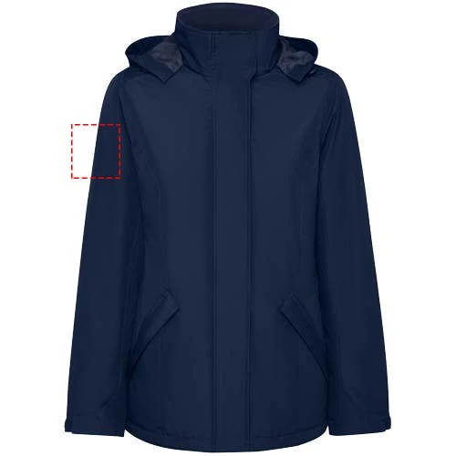 Dámska zateplená softshellová parka Notus - Roly – námornícka modrá – tlačová plocha – Pravý biceps