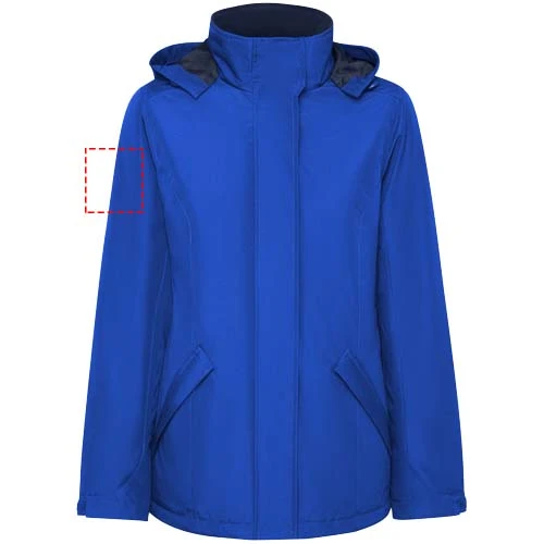 Dámska zateplená softshellová parka Notus - Roly – kráľovská modrá – tlačová plocha – Pravý biceps