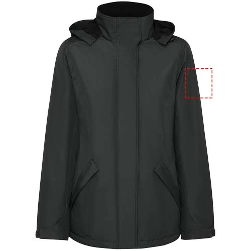 Dámska zateplená softshellová parka Notus - Roly – tmavě olověná – tlačová plocha – Ľavý biceps
